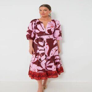 Tuckernuck Pink Palms Lyle Midi Dress M
